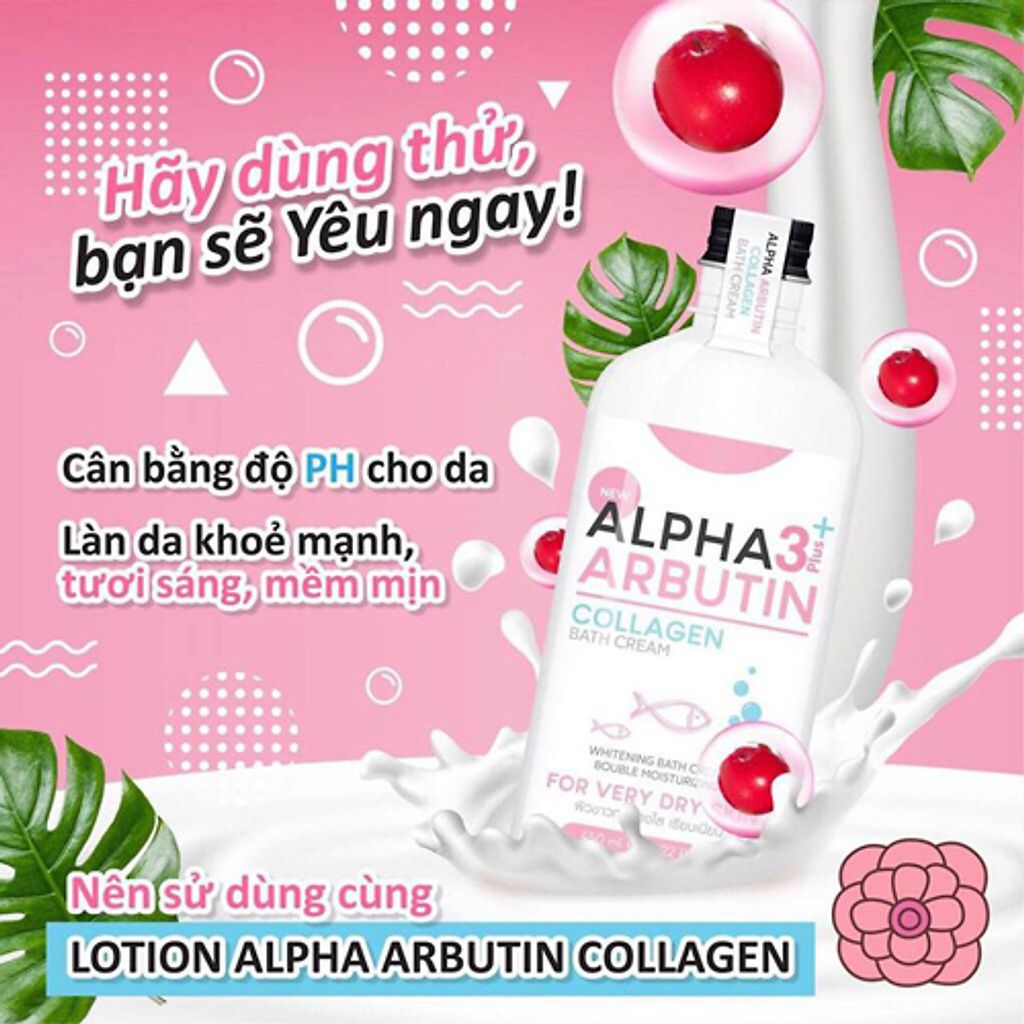 Sữa Tắm Trắng Alpha Arbutin Collagen 350ml