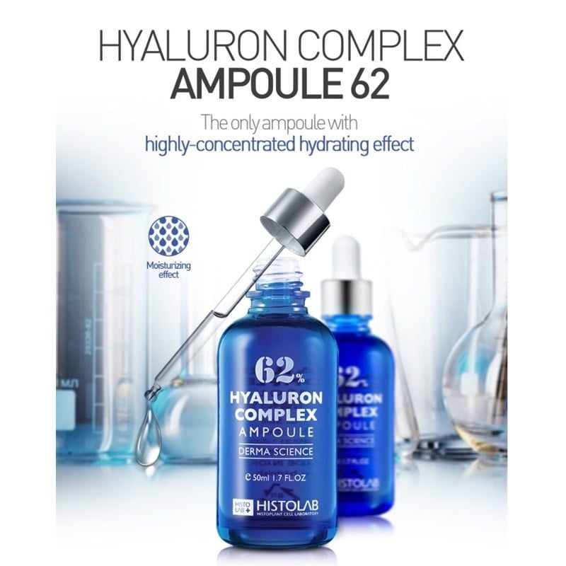 Tinh Chất Cấp Ẩm Phục Hồi Da Histolab 62% Hyaluron Complex Ampoule Derma Science 50ml