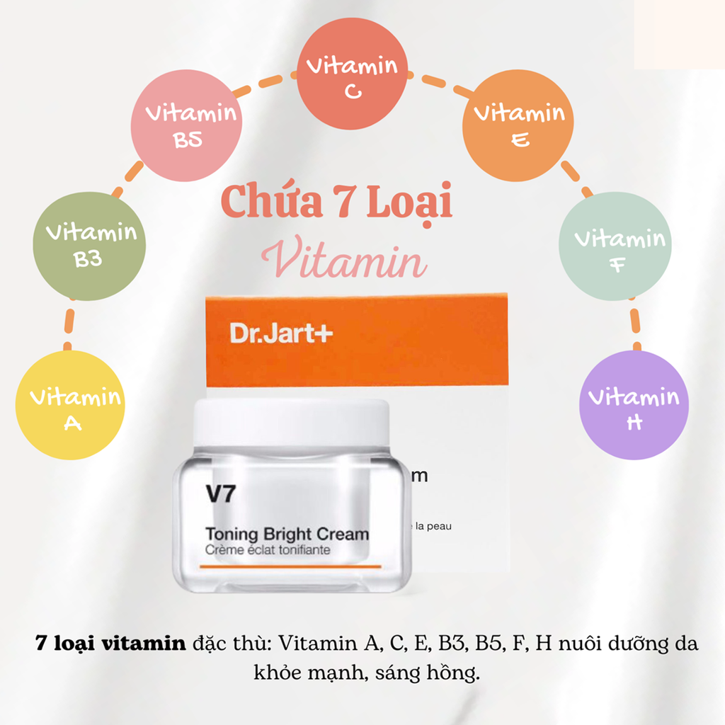 Kem Dr.Jart+ V7 Toning Light Dưỡng Trắng, Giảm Thâm Nám 50ml