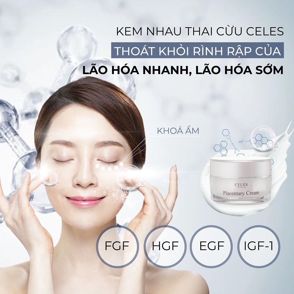 Kem Dưỡng Trắng Da Trị Nám Celes Placentary Cream 50ml (Ko tđ) Date 5/25 Sale 1.150k>835k