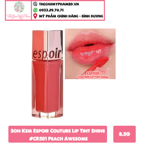 Espoir - Son Kem Espoir Couture Lip Tint Shine #CR501 Peach Awesome