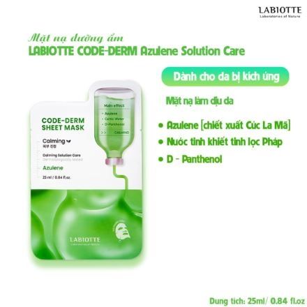 Mặt Nạ Labiotte Code Derm Sheet Mask #Calming