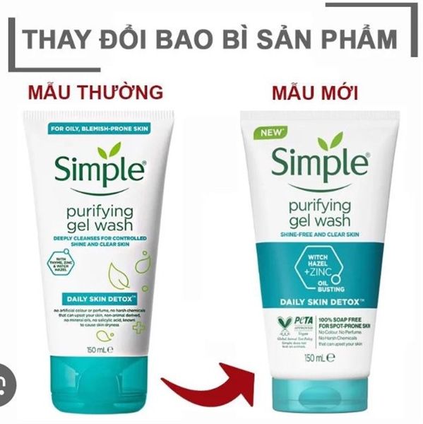 Simple - SRM Purifying Gel Wash Daily Skin Detox 150ml