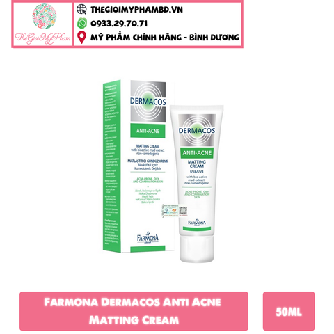 Kem Dưỡng Giảm Bóng Dầu, Ngừa Mụn Farmona Dermacos Anti Acne Matting Cream 50ml