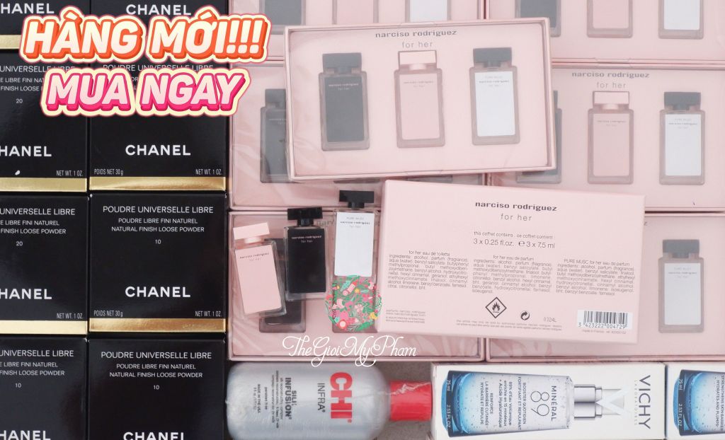 NARCISO - Set 3 Chai Mini Đen/ Hồng nhạt/ Trắng 7.5ml (Ko Tđ)