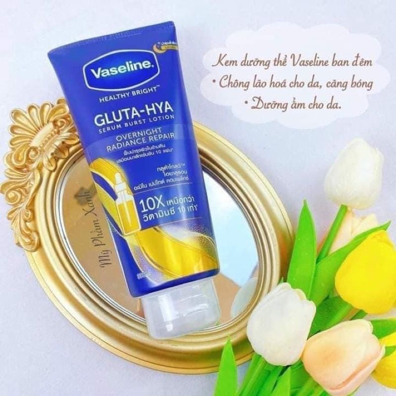 Vaseline - Gluta-Hyal 300ml #Overnight Radiance Repair (Xanh)