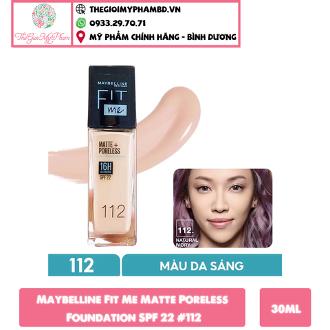 Maybelline - Nền Fit Me Matte+Poreless #112