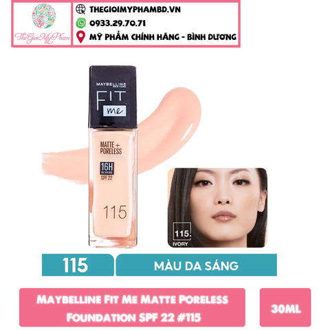 Maybelline - Nền Fit Me Matte+Poreless #115