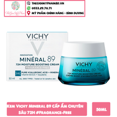 Kem Vichy Mineral 89 Cấp Ẩm Chuyên Sâu 72H 50ml #Fragrance-Free (Ko Tđ)