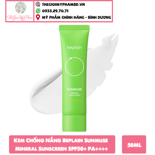 Kem Chống Nắng Beplain Sunmuse Mineral Sunscreen 50ml #Xanh Lá