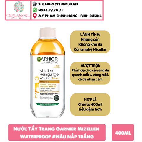 Garnier - Tẩy Trang 400ml #Nâu SALE 220K>158K