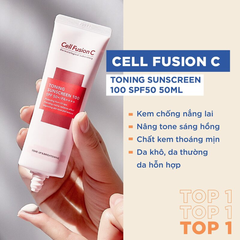 KCN Cell Fusion C Toning Sunscreen SPF50 PA+++ 50ml (Hồng)