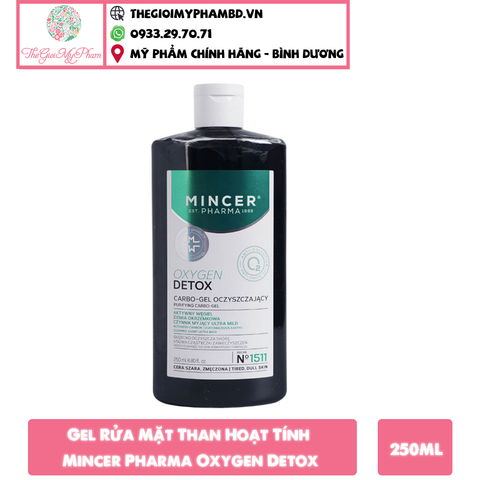 Gel Rửa Mặt Kim Cương Than Hoạt Tính Mincer Pharma Oxygen Detox Purifying Carbo-Gel 250ml