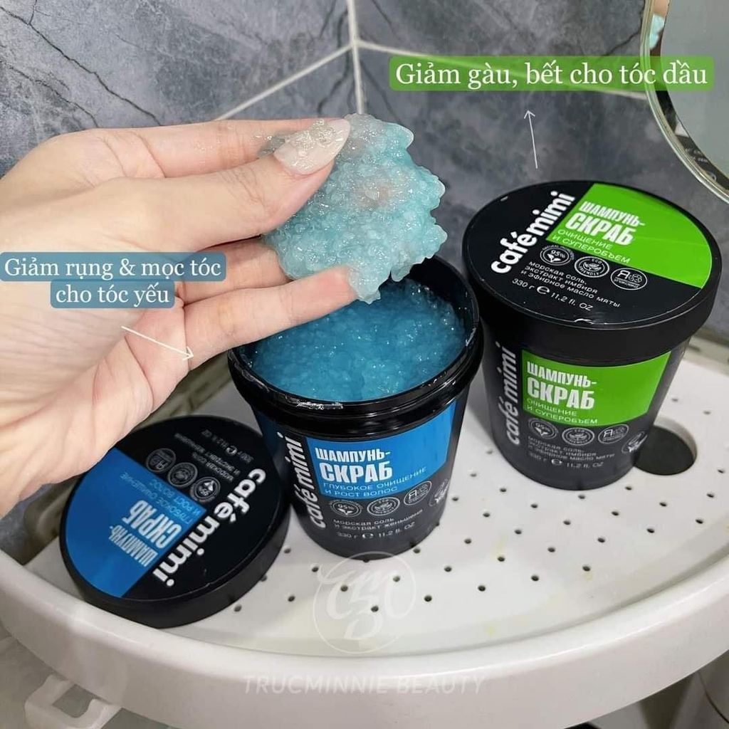 Gội Tẩy Tế Bào Chết Da Đầu CAFE MIMI Shampoo Scrub 300g #Xanh Dương