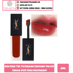 Son Kem YSL Tatouage Couture Velvet Cream #211 Chili Incitement (Ko Tđ)