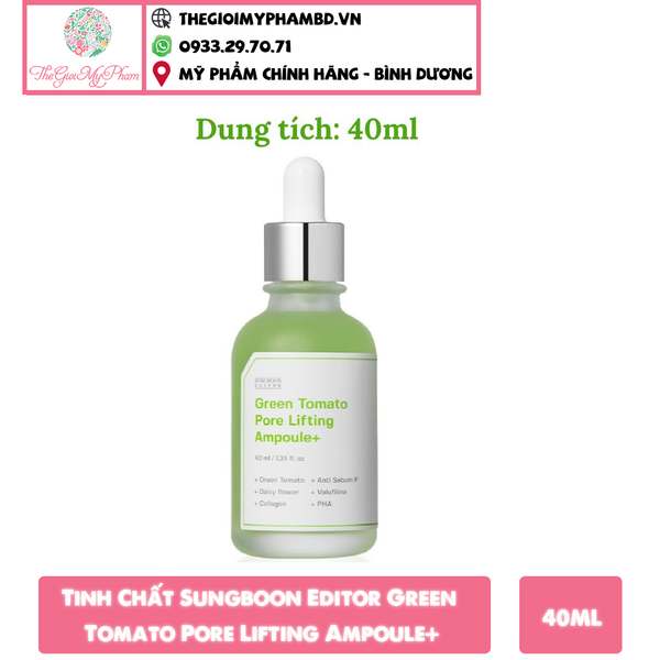 Tinh Chất Cà Chua Xanh Sungboon Editor Green Tomato Pore Lifting Ampoule+ 40ml