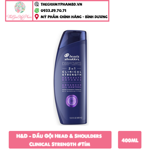 H&D - Dầu Gội Head & Shoulders Clinical Strength 400ml #Tím