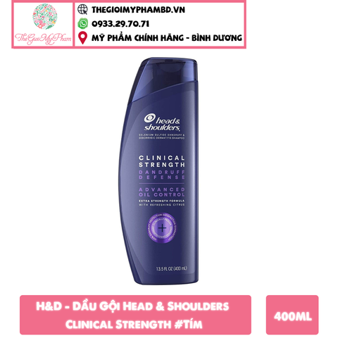 H&D - Dầu Gội Head & Shoulders Clinical Strength 400ml #Tím (Mẫu Mới)