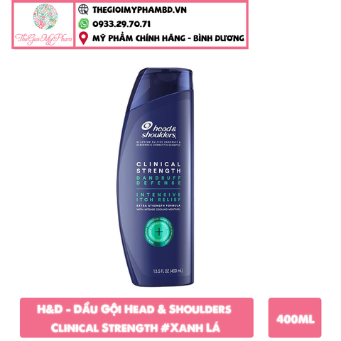 H&D - Dầu Gội Head & Shoulders Clinical Strength 400ml #Xanh Lá