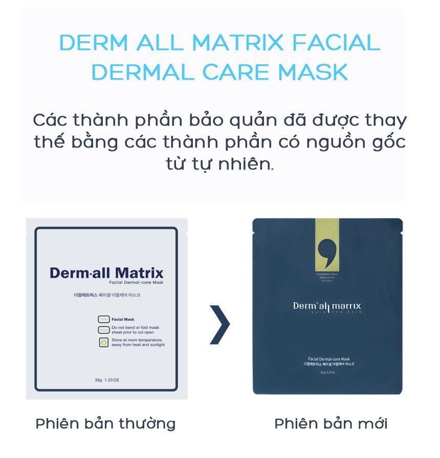 Mặt Nạ Derm All Matrix Facial Dermal Care Mask (Mẫu Mới)