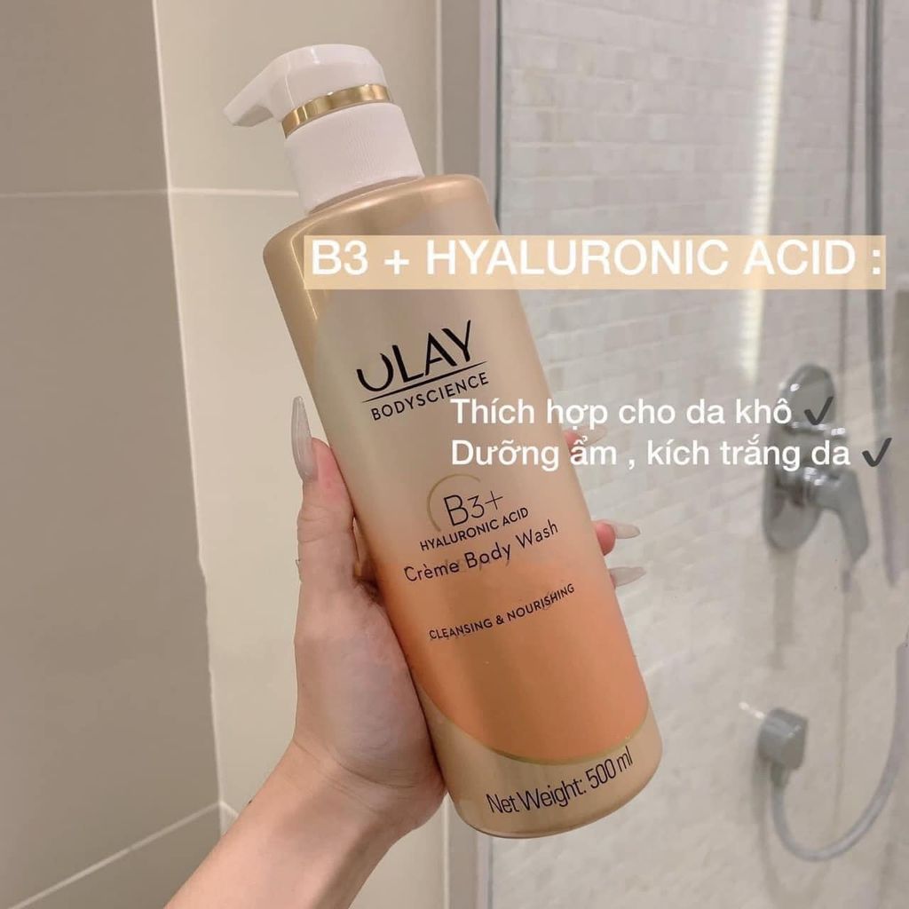 Sữa tắm OLAY B3+Hyaluronic Acid Creme Body Wash 500ml