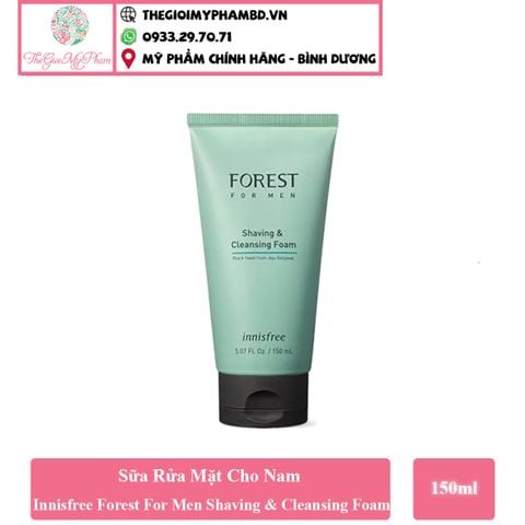 Sữa Rửa Mặt Cho Nam Innisfree Forest For Men Shaving & Cleansing Foam 150ml