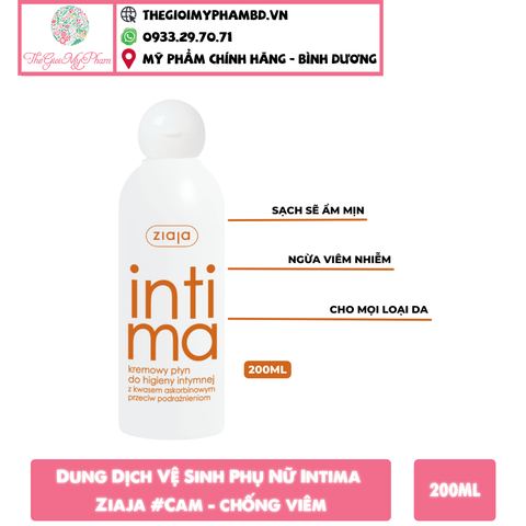Dung dịch vệ sinh Intima 200ml #Cam