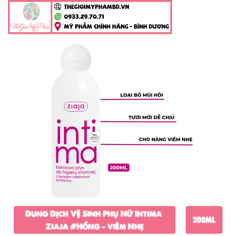 Dung dịch vệ sinh Intima 200ml #Hồng