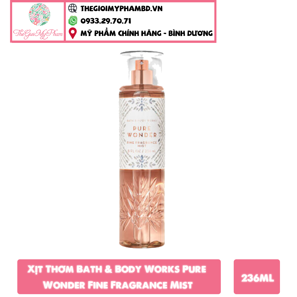 Xịt Thơm BBW 236ml #Pure Wonder