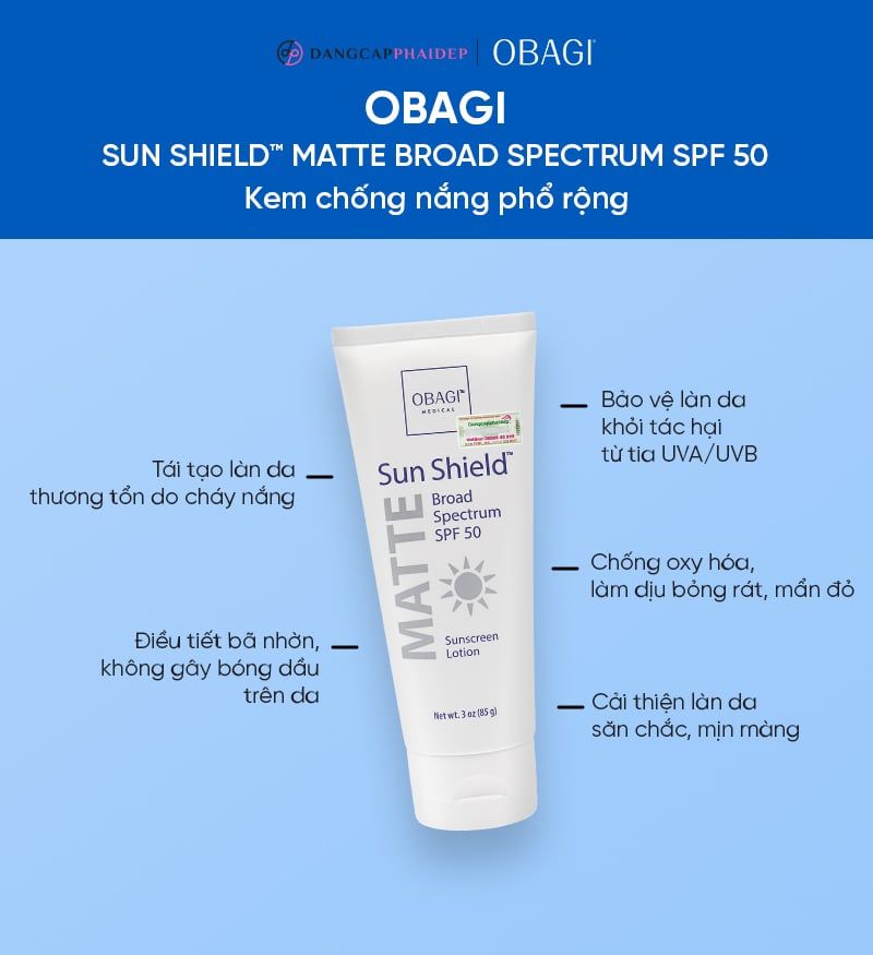 Obagi - Sun Shield Matte Broad Spectrum SPF50 85g (Ko tđ)