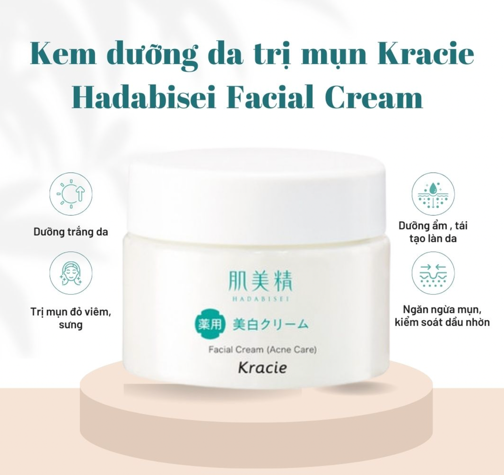Kem Dưỡng Da Mụn Kracie Hadabisei Facial Cream 50g SALE 320K>258K
