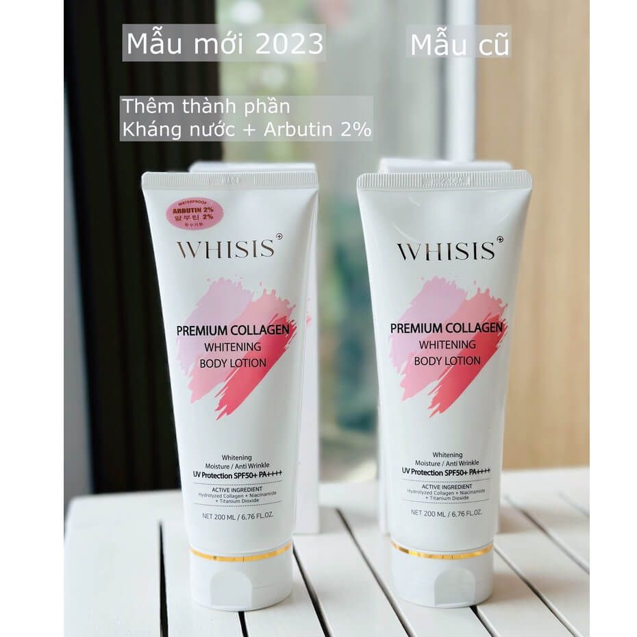 Dưỡng Thể Trắng Da WHISIS Premium Collagen Whitening Body Lotion 200ml