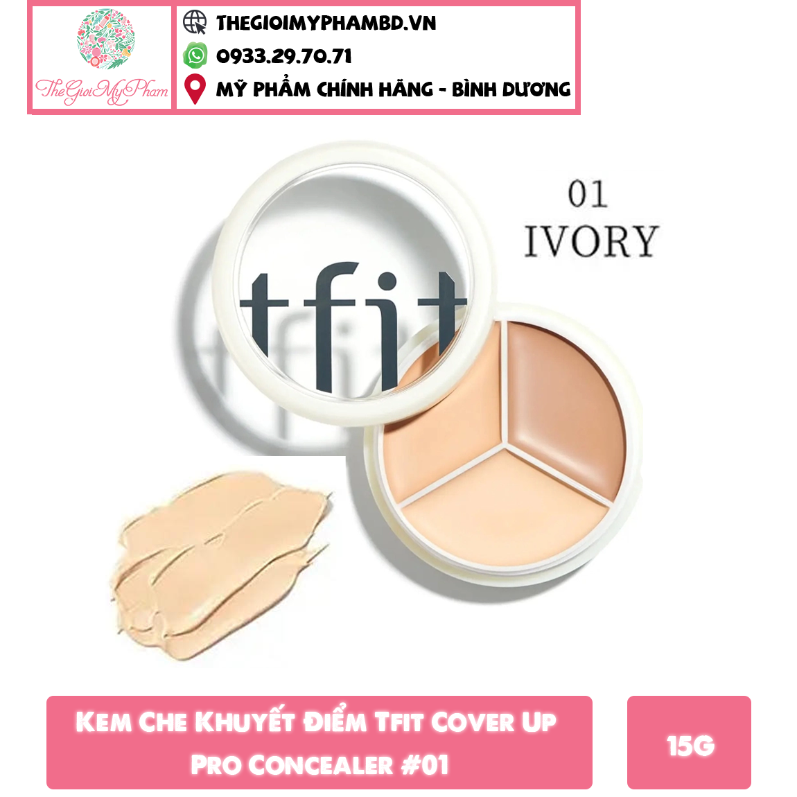 Kem Che Khuyết Điểm Tfit Cover Up Pro Concealer 15g 01