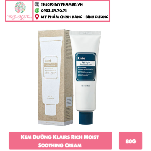 Klairs - Rich Moist Soothing Cream 80ml