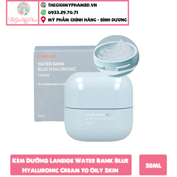 Kem Dưỡng Laneige Water Bank Blue Hyaluronic Cream to Oily Skin 50ml