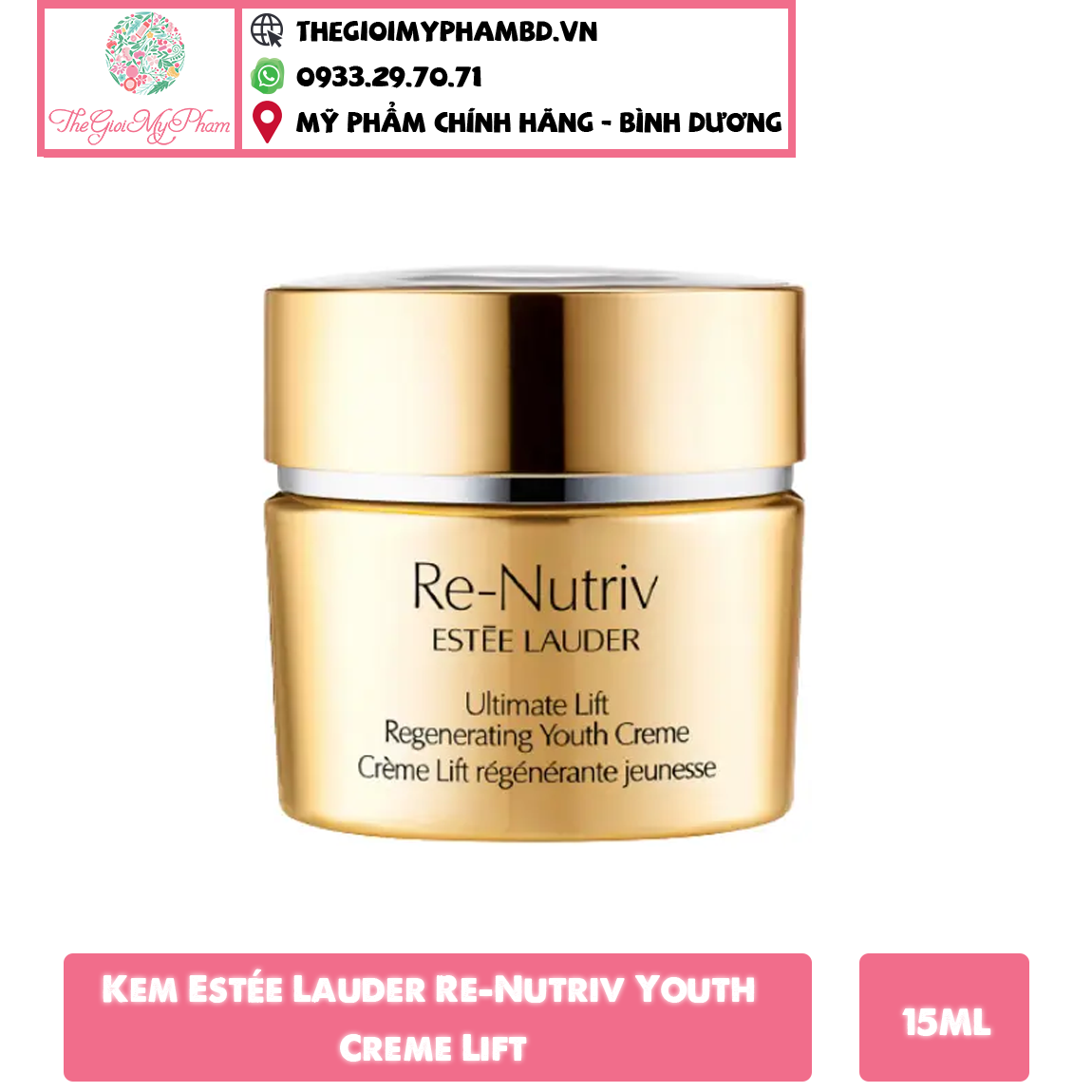 Kem Estee Lauder Re-Nutriv Ultimate Lift Regenerating Youth Creme Lift 15ml (Ko Hộp)