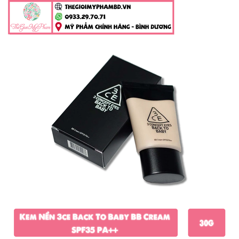 Kem Nền 3ce Back To Baby BB Cream SPF35 PA++ 30g