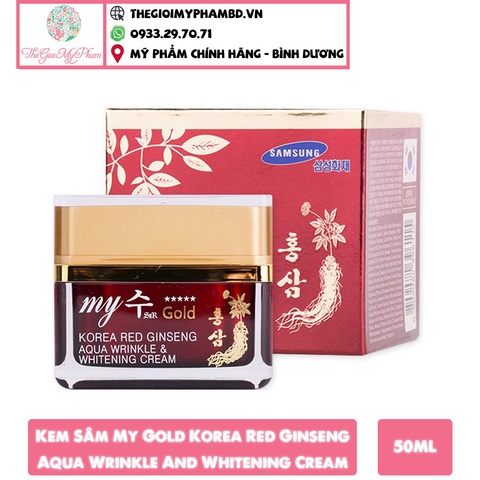 Kem Sâm My Gold Korea Red Ginseng Aqua Wrinkle And Whitening Cream 50ml