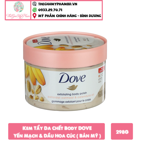 Kem Tẩy Da Chết Body DOVE 298g #Lúa Mạch&Dầu Hoa Cúc