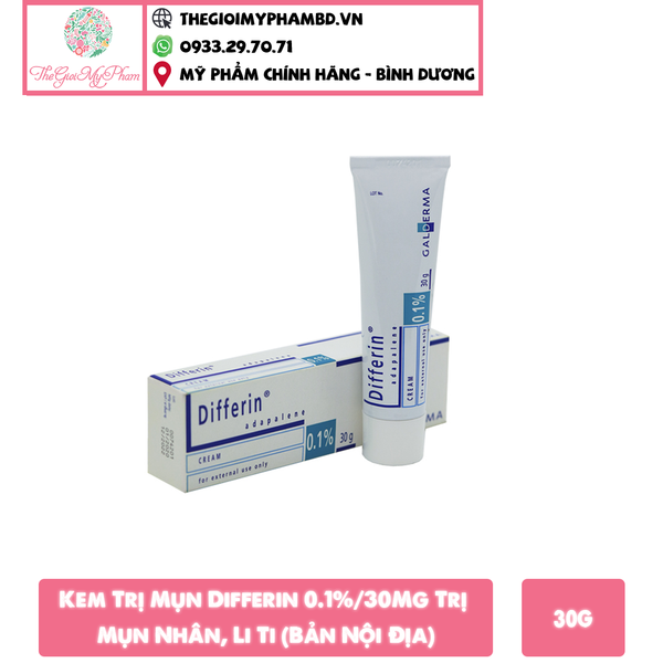 Kem Trị Mụn Differin 0.1%/30Mg Trị Mụn Nhân, Li Ti (Bản Nội Địa)