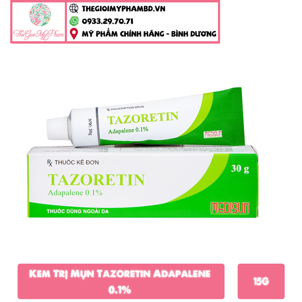 Kem Trị Mụn Tazoretin Adapalene 0.1% 15g