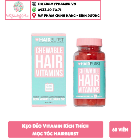 [KTD] Kẹo Dẻo Vitamin Kích Thích Mọc Tóc Hairburst 60 Viên