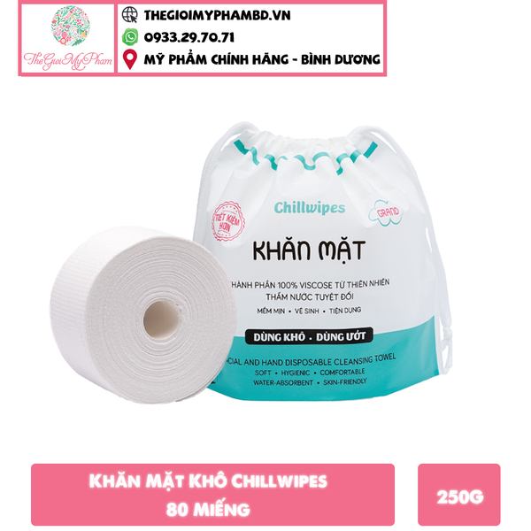 Khăn Mặt Khô Chillwipes - Gói Cuộn 80 Khăn