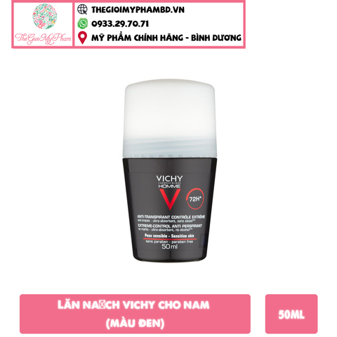 Lăn Khử Mùi, Kiềm Mồ Hôi Vichy Đen Không Mùi 50ml