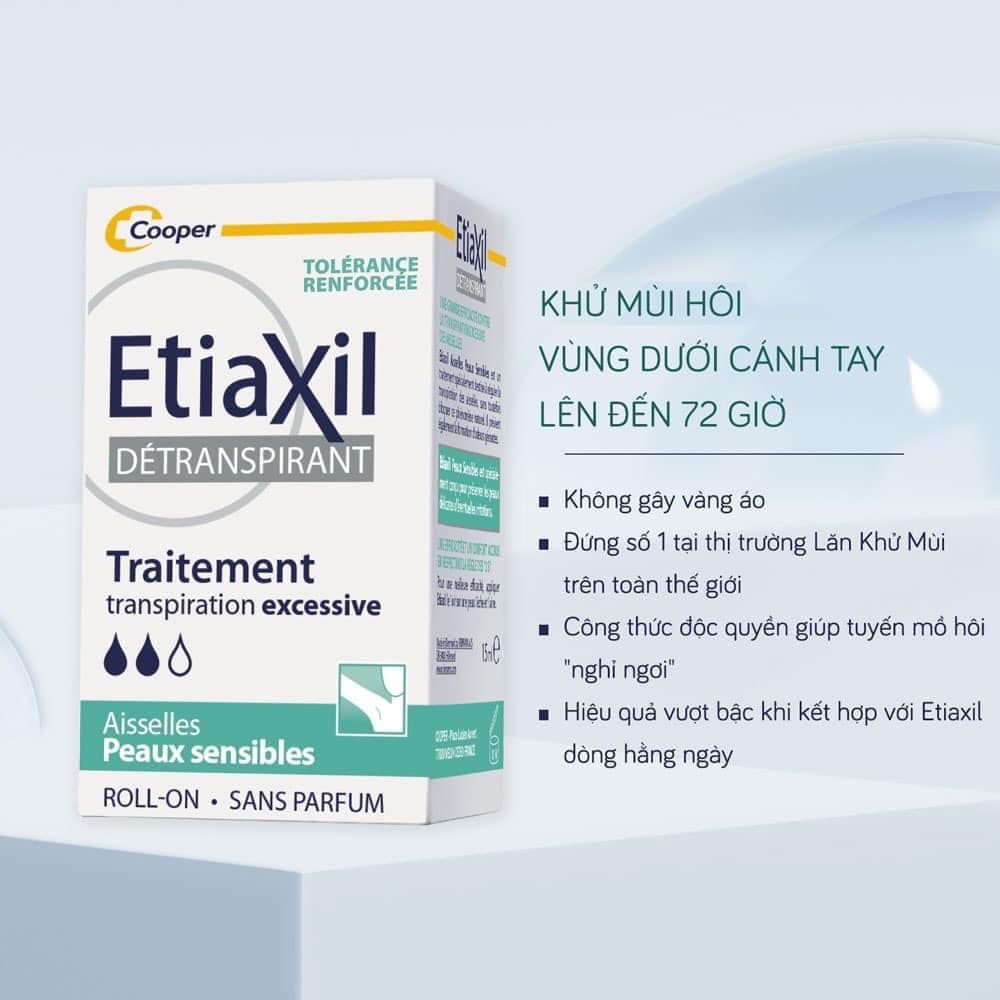 Lăn Khử Mùi Đặc Trị Etiaxil Cooper 15ml (Hộp xanh)