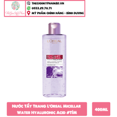 Nước Tẩy Trang L'Oreal Micellar Water Hyaluronic Acid 400ml (Tím)