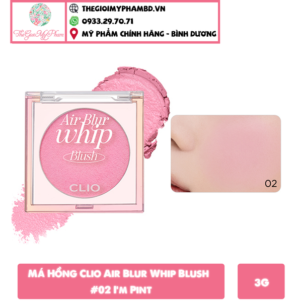 Phấn Má Hồng Clio Air Blur Whip Blush #02 I'm Pint