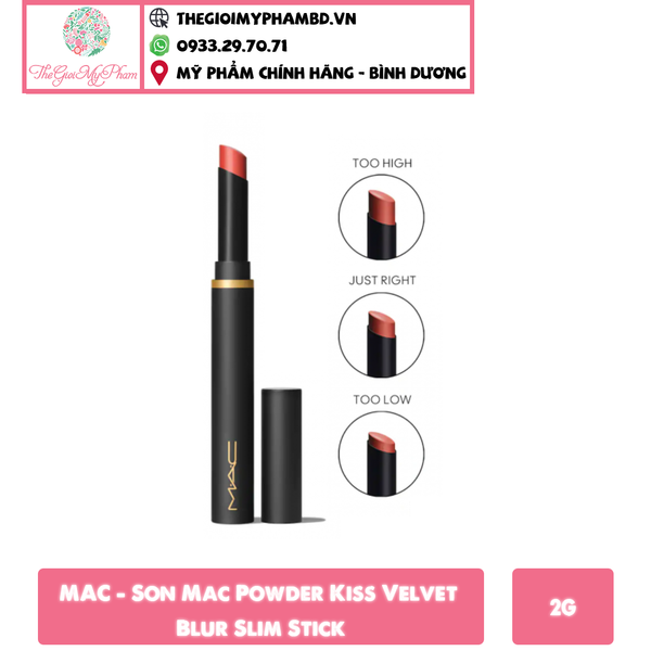 [KTD] MAC - Son Mac Powder Kiss Velvet Blur Slim Stick #896 Hot Paprika