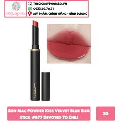 MAC - Son Mac Powder Kiss Velvet Blur Slim Stick #877 Devoted To Chili - Ko Tđ