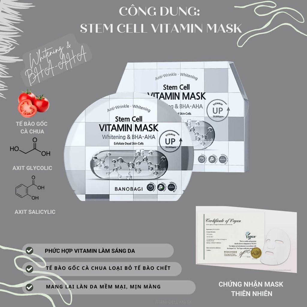 Banobagi - Stem Cell Vitamin Mask #Whitening & BHA-AHA